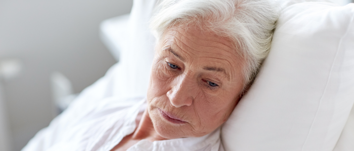 Old woman in the bed